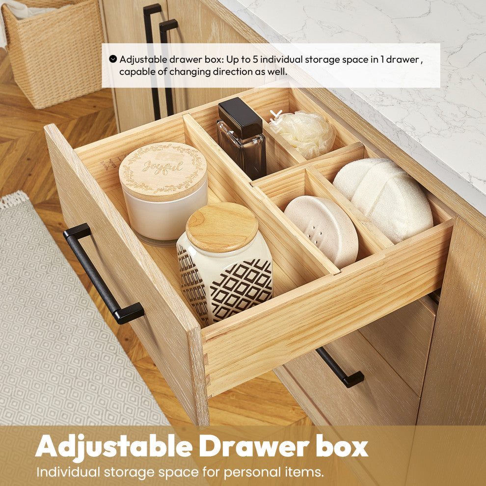 Gara Bath Vanity, Stone Top, Washed Ash Grey, 72", Double Vanity, No Mirror