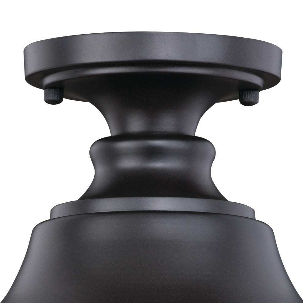 Delano 11" Outdoor Flush Mount Ceiling Light Oil Burnished Bronze/Light Gold