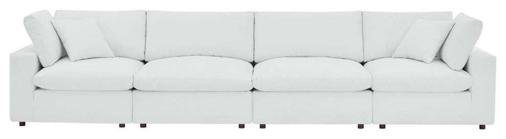 Sofa, Faux Vegan Leather, White, Modern, Living Lounge Hotel Lobby Hospitality