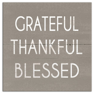 "Grateful Thankful Blessed" Canvas Wall Art, 16"x16"
