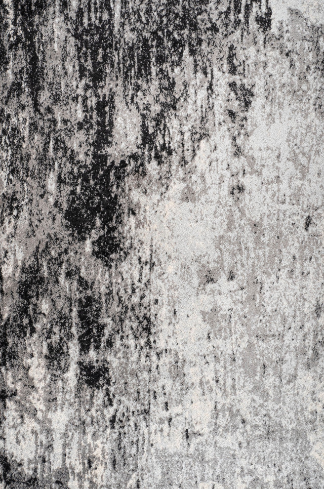 Storm Modern Abstract Area Rug, Gray/Cream, 5 X 8