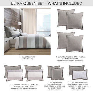 Ultra 7-Piece Queen Duvet Set - Grey