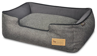 Lounge Bed Houndstooth, Black and Grey, Extra Large
