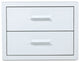 Modern Glossy White Box Nightstand With Two Drawers