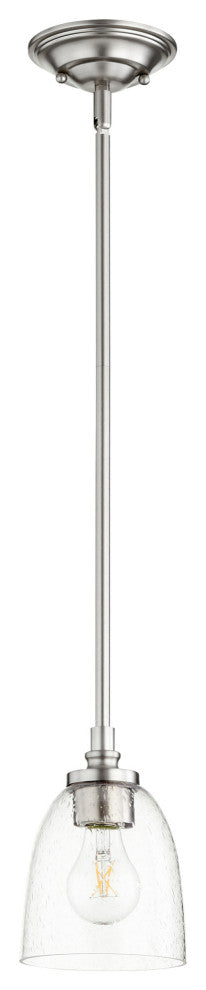 Quorum International 3122-2 Rossington 5"W Mini Pendant - Aged Brass / Clear