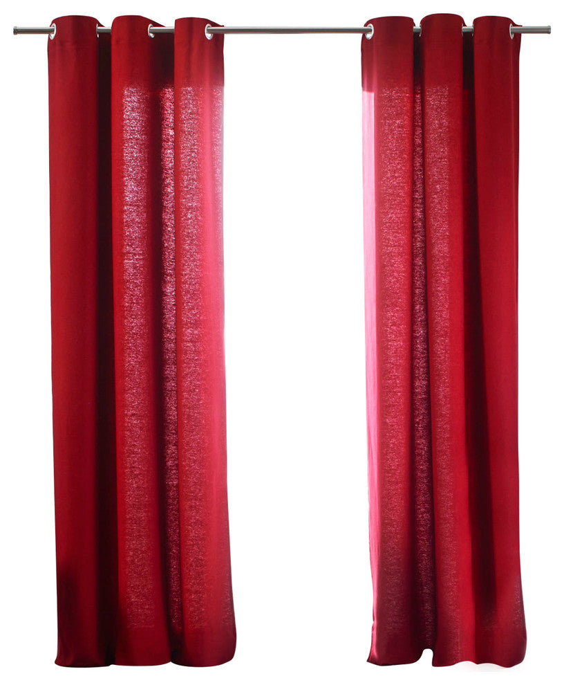 Aubin Eyelet Curtain, Red, 79"x110"