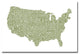 'US City Map XVIII' Canvas Art by Michael Tompsett