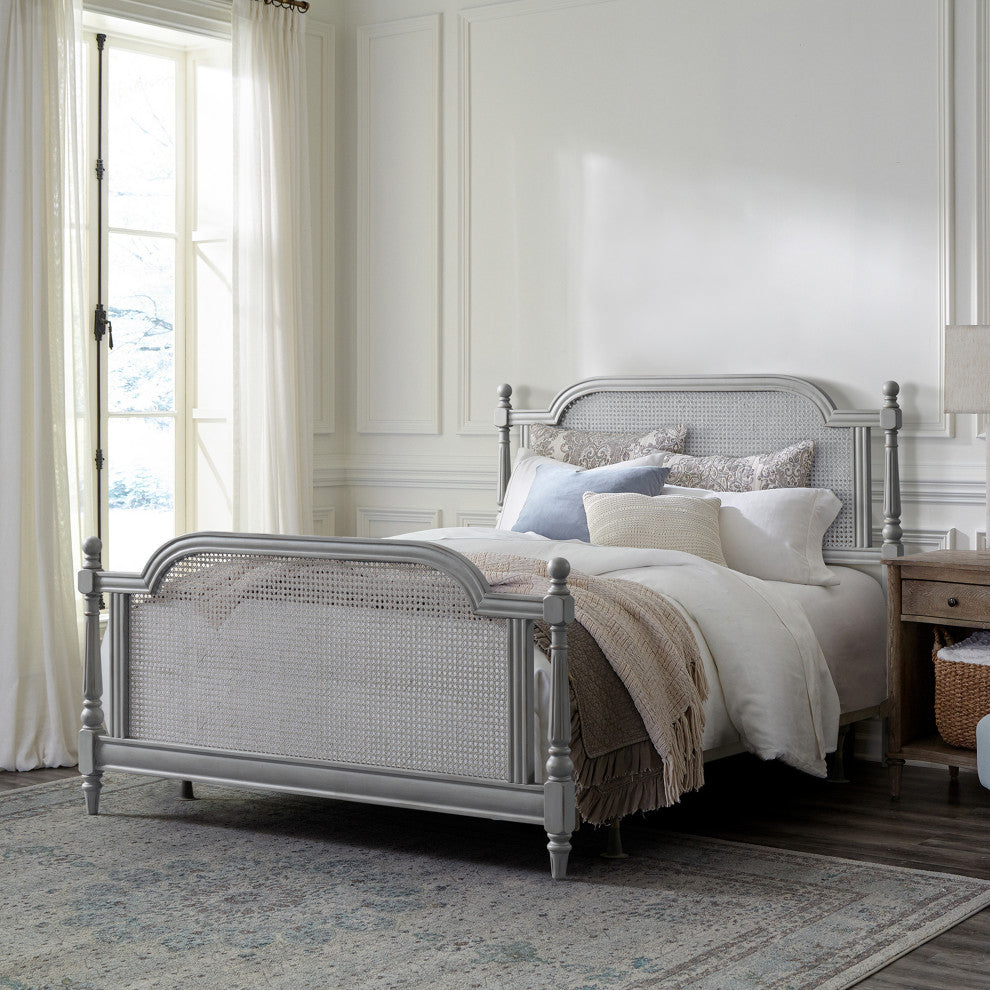 Melanie Bed, Metal Bed Rails Included, Gray, Queen