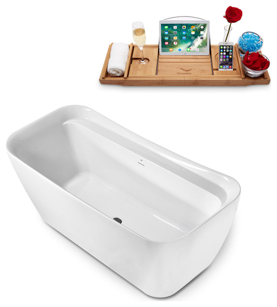 67" Streamline N1721BGM Freestanding Tub and Tray With Internal Drain