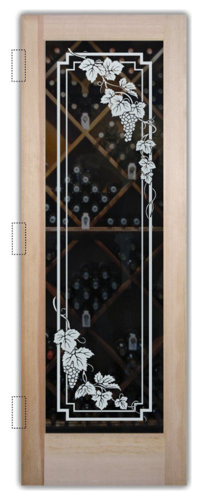 Wine Door - Vineyard Grapes Cascade - Douglas Fir (stain grade) - 32" x 96"...