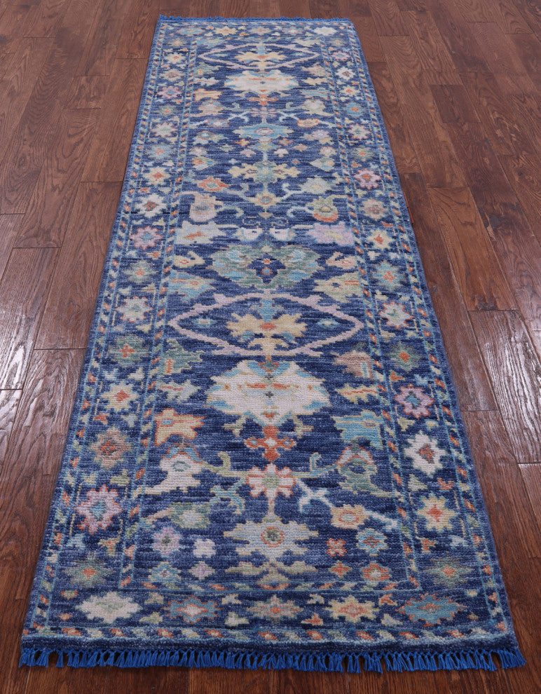 2' 8" X 8' 5" Runner Turkish Oushak Handmade Wool Rug - Q13460