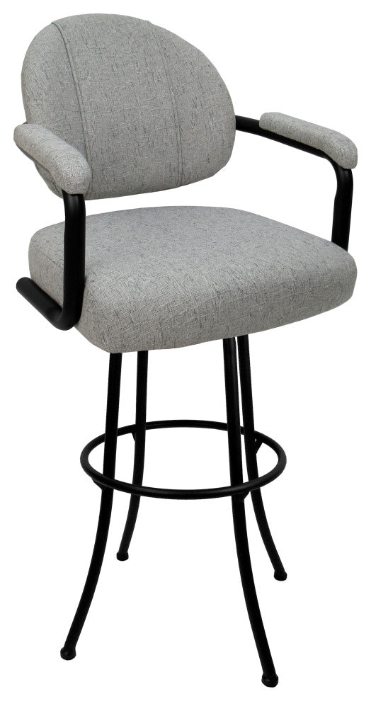 Swivel Counter 26", 30" or Extra Tall 34" Metal Bar Stool M-70, Hemsath Slate - Black, 34"