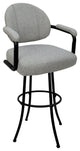 Swivel Counter 26", 30" or Extra Tall 34" Metal Bar Stool M-70, Hemsath Slate - Black, 34"