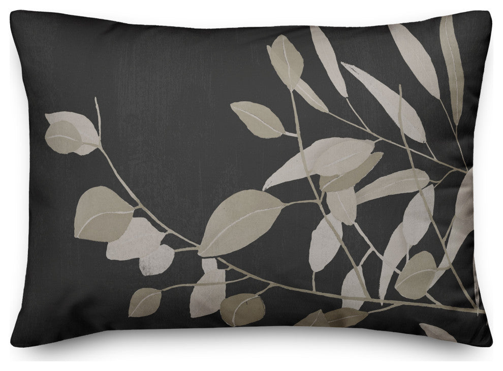 Black and White Greenery II 14"x20" Spun Poly Pillow