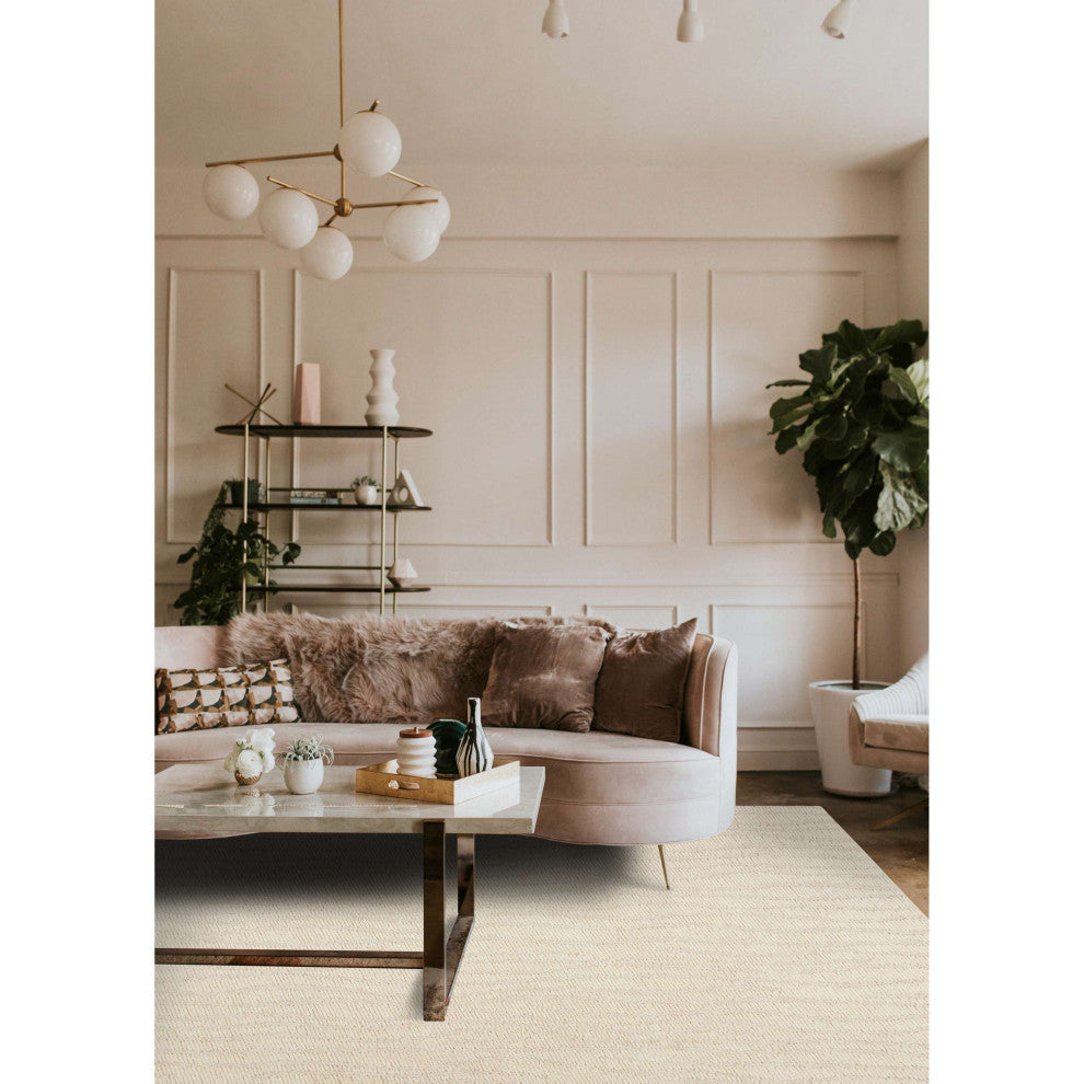 Shadows Waves Area Rug - Ivory, 5'x8'