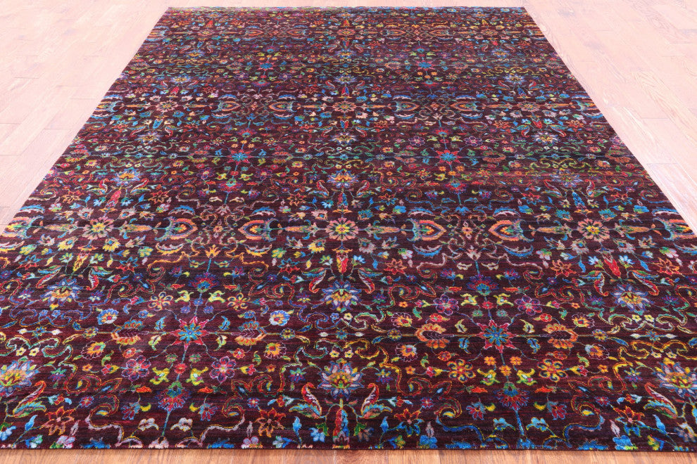 8' 0" X 9' 11" Persian Silk Handmade Rug Q5955