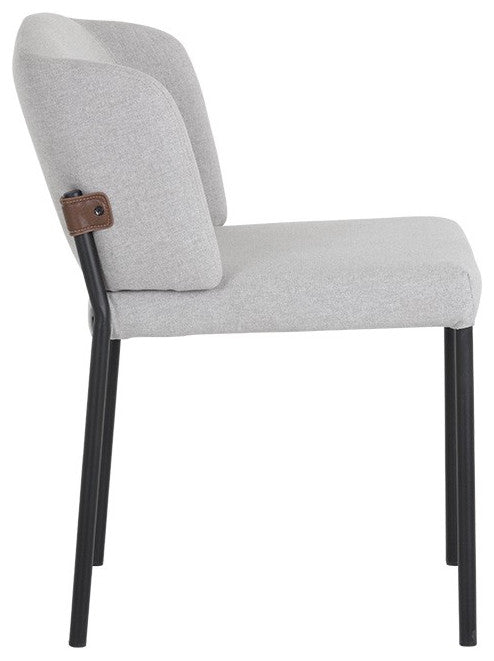 Pearce Dining Chair, Light Gray / Bravo Cognac, Set of 2