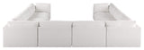 Ease Polyester Upholstered U-Shaped Modular Sectional, Cream, 8 Piece: 4 Corner, 4 Armless
