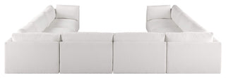 Ease Polyester Upholstered U-Shaped Modular Sectional, Cream, 8 Piece: 4 Corner, 4 Armless