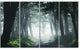 Dense Rain Forest At Sunrise, Landscape Canvas Art, 48"x28", 4 Panels