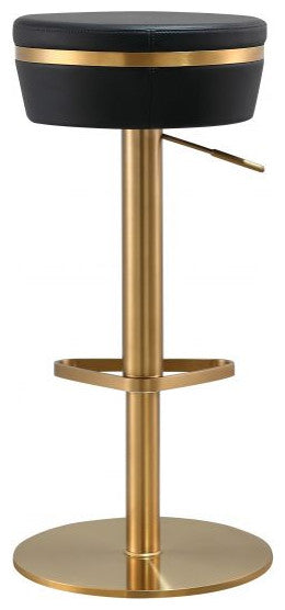 Lexi Adjustable Bar Stool Gold Frame, Black