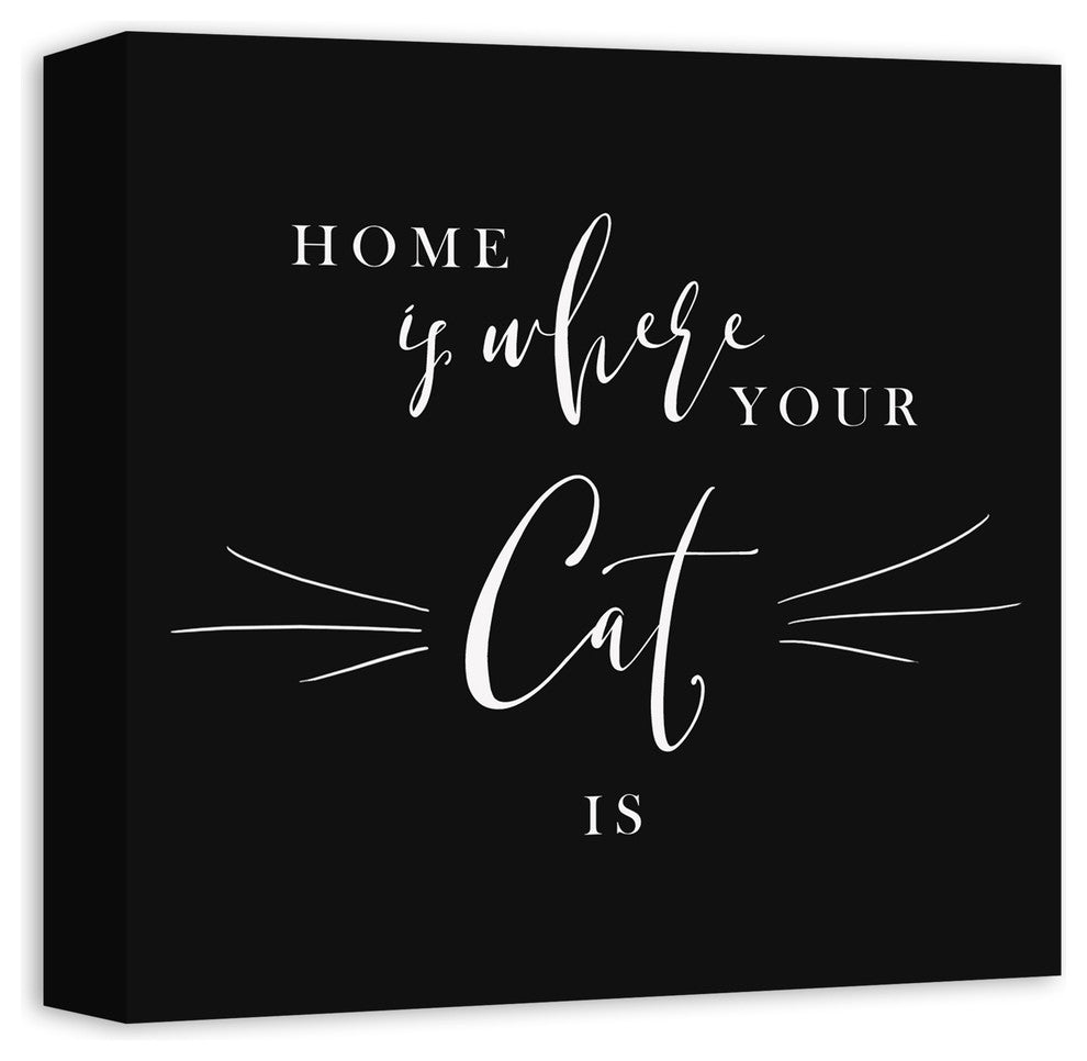 Home Is Where Your Cat Is Canvas Wall Art, 12x12