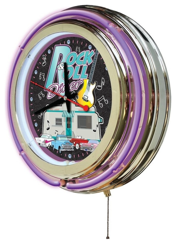 Rock & Roll Diner Neon Clock