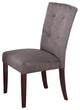 19" X 25" X 40" 2pc Gray Microfiber And Walnut Side Chair