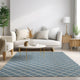 Indoor/Outdoor York YO1 Sky Blue Machine Washable 8' x 10' Rug