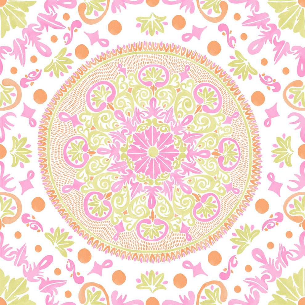 Sundial Wallcovering, Pink, Roll, Traditional