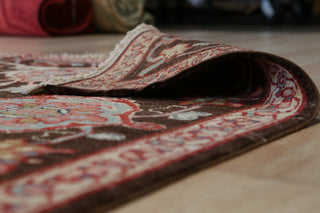 Red Traditional Floral Heriz Weave Area Rug