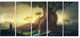 "Giant Tree With Woman" Digital Canvas Print, 5 Panels, 60"x28"