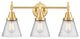 Innovations 447-3W-SG-G64-LED 3-Light Bath Vanity Light, Satin Gold