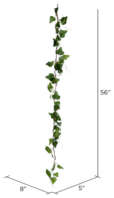 Vickerman 56" Artificial Green Ivy Garland, Pack of 2
