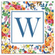 Wildflower Monogram - W 12x12 Canvas Wall Art
