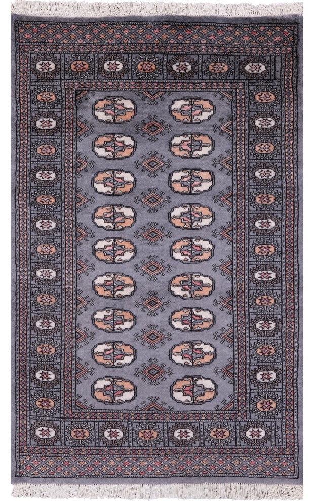 Silky Bokhara Hand Knotted Wool Rug 3' 1" X 5' 0" - Q13814