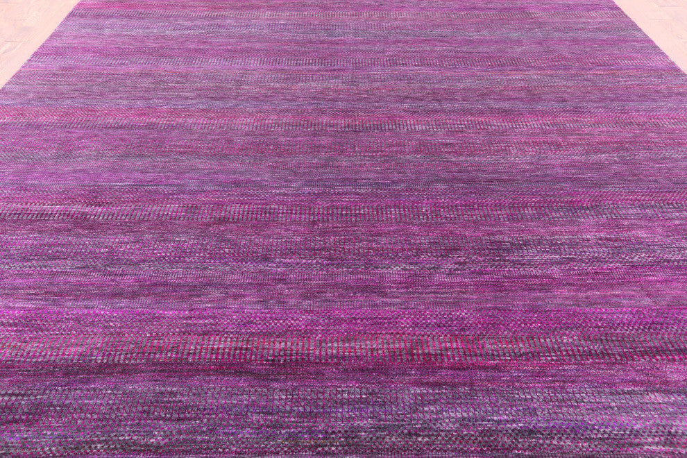 11' Square Wool and Silk Super Savannah Gabbeh Hand-Knotted Rug Q8988