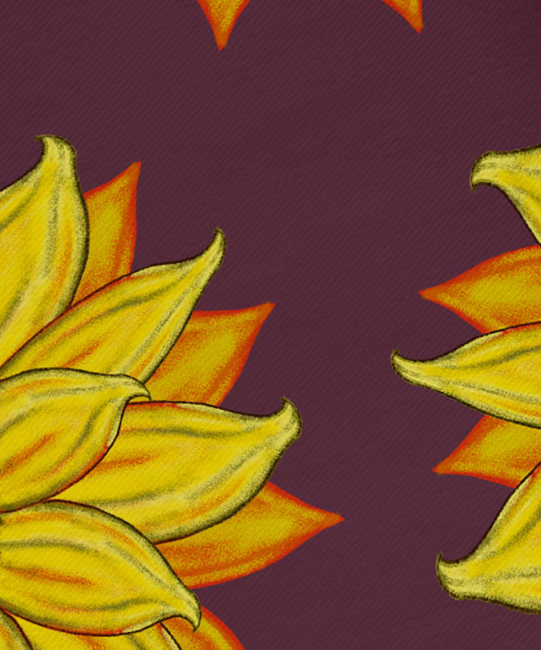 Sunflower Power Flower Print Napkin, Purple, Set of 4