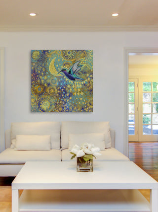 "Hummingbird 2" Painting Print on Canvas
