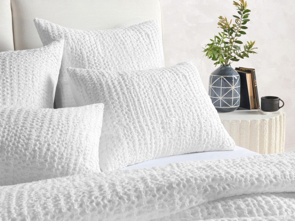 Claire Linen Shams by Kosas Home, White, Standard Sham