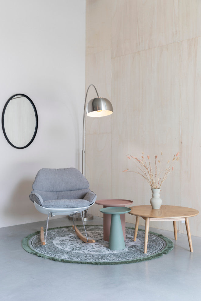 Minimalist Pedestal Side Table L | DF Ringar, Rose Pink