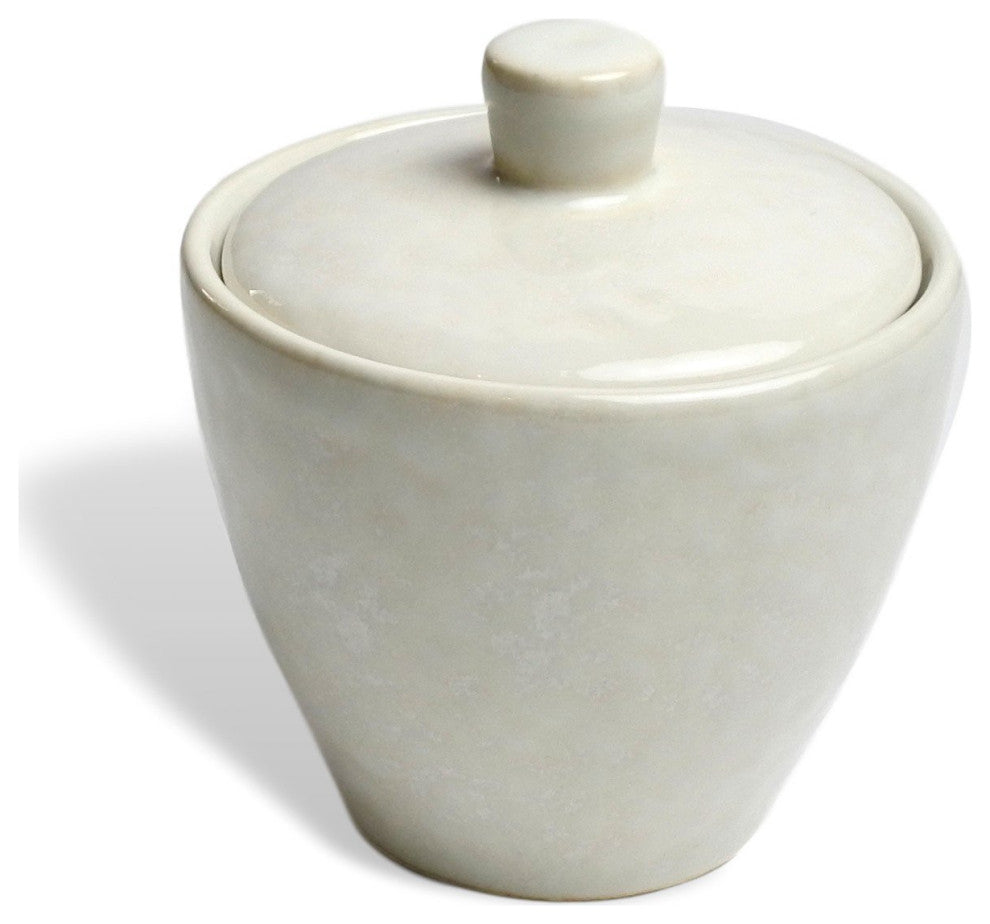 Cozina White Sugar Bowl with Lid