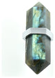 Dresser Pull--3" Blue Labradorite--Solid Brass with Custom Finish, Satin Nickel