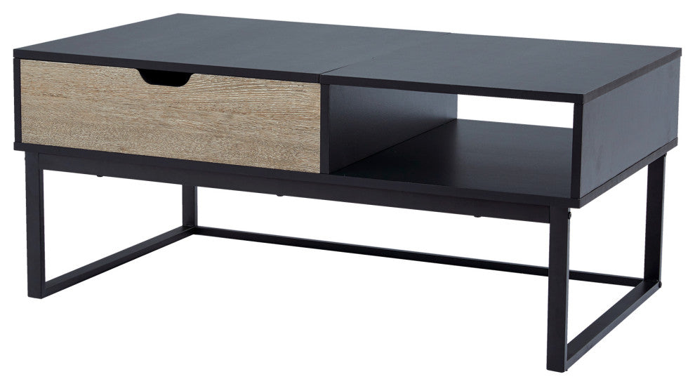 Lift Top Coffee Table w/ Storage, Metal Legs
