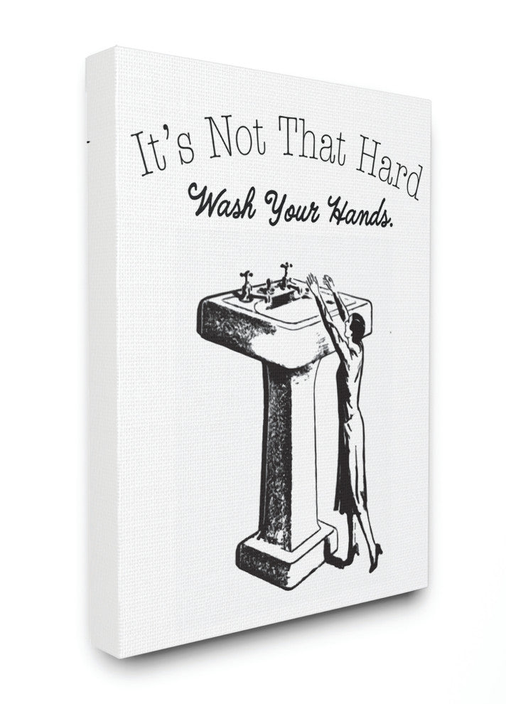 Not That Hard Bathroom Funny Word Design, 24"x30", Canvas Art