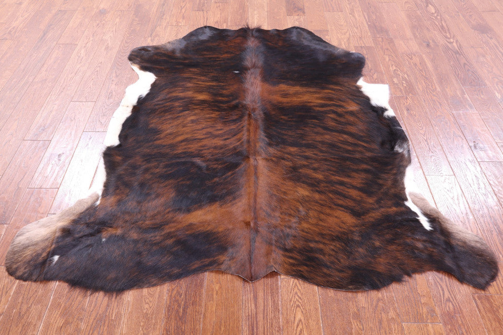5' 10" X 5' 9" Organic Natural Hair-On Cowhide Area Rug C1943
