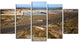 "Salt in Lanzarote Spain Musk Pond" Seascape Wall Art, 5 Panels, 60"x32"