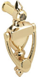 Nuk3y 4" High Knocker With 160 Degree UL Viewer, Polished Brass