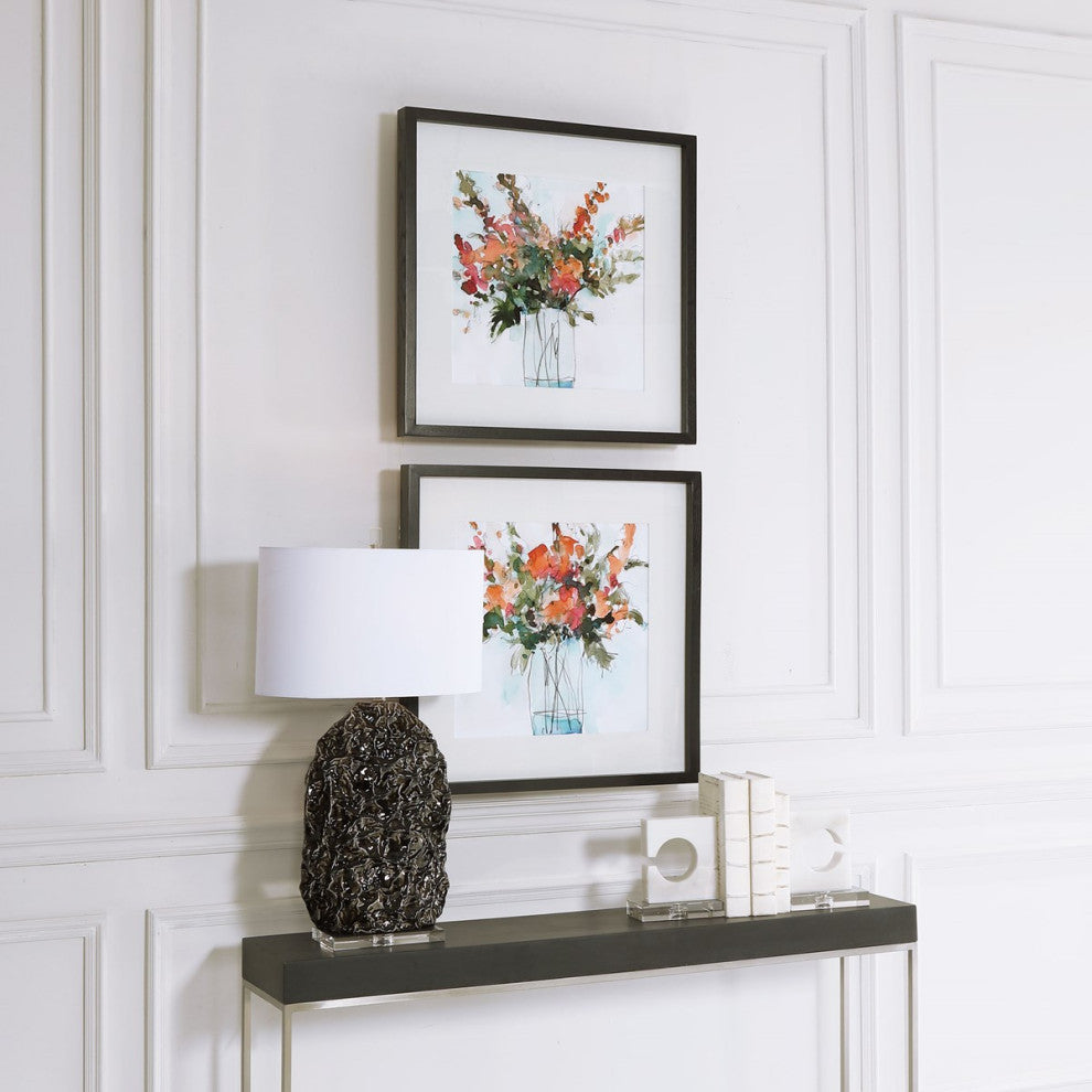 Uttermost Fresh Flowers Watercolor Prints Set of 2 41619