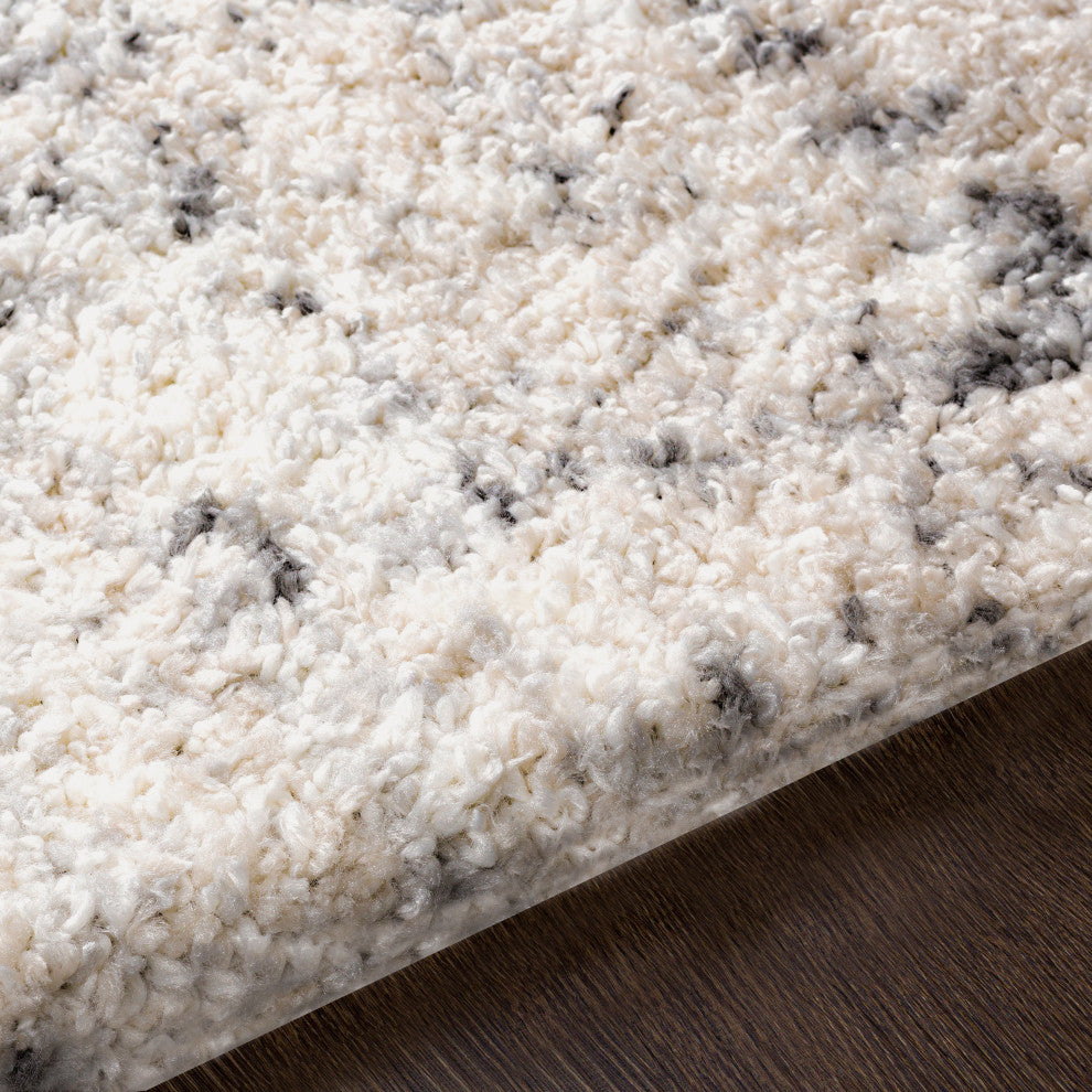 Surya Eskimo Shag ESG-2300 Machine Woven Area Rug, Black, 7'10" x 10'